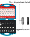 Open PVC case showing Nut And Bolt Thread Checker Set Inch And Metric 14 Inch And 12 Metric Thread Gauges in an EVA holder with labels.