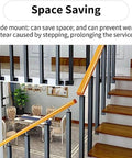 Top-Shelf Black Metal Railing Spindles With Adjustable Banister Columns For Deck Steps And Stairs Square Baluster Posts showing side mount for space-saving.