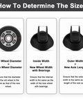 Set Of 8 Luggage Replacement Wheels With 50mm Rubber Swivel Casters For Suitcases And Travel Trolleys size guide