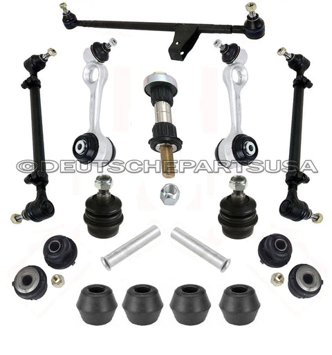 Beefed Up Control Arm Ball Joint Bushing Tie Rod Suspension Kit for Mercedes W123 300D 240D with hardware components.