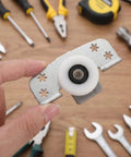 Heavy Duty Sliding Door Wheels For Cabinets And Closets 2 Pack Adjustable Iron Rollers held, showcasing white roller and metal mount.