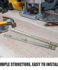 Heavy Duty Ball Bearing Drawer Slides With Two-Section Design And Full Extension Side Mount Rails For Cabinets And Keyboard Trays in workshop