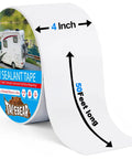 RV Roof Sealant Tape 4 Inch By 50 Foot White Weatherproof Self Adhering Repair Tape For Camper Trailer Boat And Truck Leaks