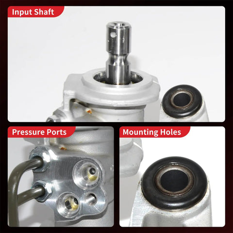Close-up of Ford Focus Hydraulic Power Steering Rack And Pinion Assembly Direct Bolt On Fit 2000 2001 2002 2003 2004 2005 components