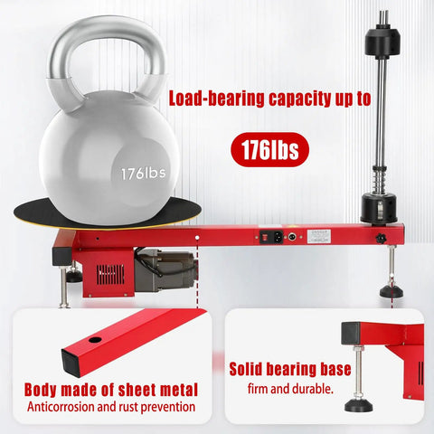 Heavy Duty Electric Pallet Wrap Machine And Stretch Film Dispenser up to 176lbs load, featuring rust-resistant sheet metal body.