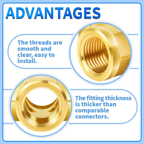 Brass Four Way NPT Female Cross Fitting With Four One Quarter Inch Ports Built To Last Heavy Duty Pipe Adapter advantages close-up