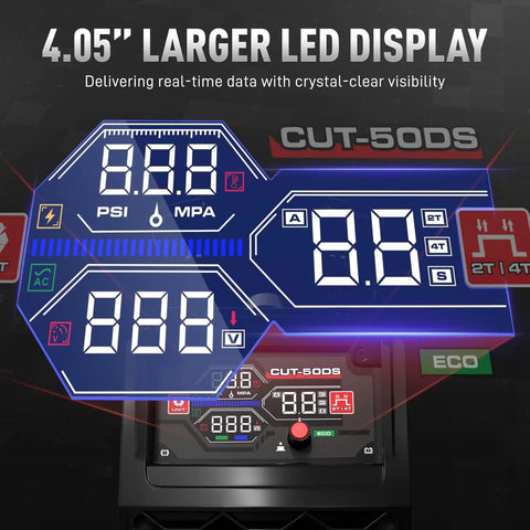 65 Amp Non HF Plasma Cutter with CNC Ready Control and Large LED Display Pilot Arc Cutting One Sixteenth Inch Max Cut
