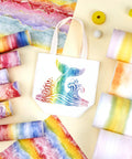 Rainbow Watercolor Sublimation Transfer Paper Kit With 12 Sheets 12x10 Inches Gradient Color Transfer Sheets For DIY Mugs