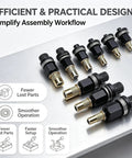 Rivet Nut Tool Kit 66 Piece Set For M3 To M10 Carbon Steel Rivnut Kit With Mandrel Set Built For Metal Fastening Diy Repairs Drilling Or Manual Use Great For Home And Garage Projects Or Pro Jobs, mandrels on metal surface