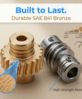 Brass Gears and Bronze Gear Set for Robot Wheels 10 to 1 Industrial Drive Kit, showcasing bronze gear and metal component durability.