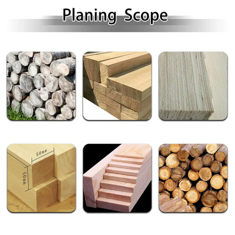 Various wood types and planed surfaces, showcasing cut timber for woodworking, demonstrating planning scope for projects.