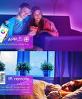 120ft Bluetooth LED Strip Lights With 5050 RGB Color Changing LEDs Music Sync Remote And App Control for bedroom ambiance