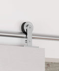 Sliding Barn Door Hardware Stainless Steel Top Mount Rollers For Single Wooden Door Industrial Modern Track Kit close-up