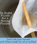 Maple Syrup Filter Set For Home Sugaring, 1 Qt Three Piece Kit with filter in use over boiling sap, Made In USA
