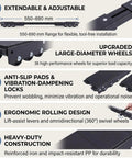 Heavy Duty Move Appliance Mover Roller Adjustable 550 To 690mm Slider For Washing Machine and Fridge With Smooth Black Wheels image showing ergonomic design and large wheels.