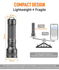 Beast 3000 Lumen Dive Light With 6 Degree Narrow Beam For Night Dives shown next to weighing scale and smartphone for size comparison