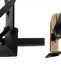 Heavy Duty Motorcycle Wheel Chock For 17 To 21 Inch Wheels, Steel Construction With Textured Semi-Gloss Black Powder Coat, side view