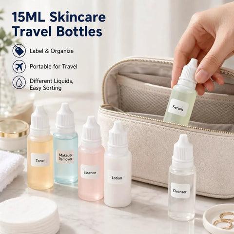 No Sweat Refills With This Five Piece Pack Featuring Four White 15ml Plastic Dropper Bottles Plus One Quick Pour Funnel Designed For Smooth Eye Drops And Portable Travel Ready Storage