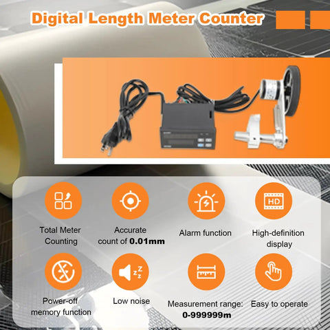 High Performance Digital Length Meter And Mechanical Length Counter For Cloth And Textiles With Quick Cooling Vents and Ultra Smooth Finish - Detail of electronic counter with cord.