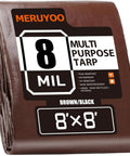 8x8 Ft 8 Mil Waterproof Poly Tarp With UV Resistant And Tear Resistant Reversible Design With Grommets For Quick Setup