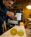 Heavy Duty Replacement Head Valve For Pneumatic Nailers Featuring Tough As Nails Construction And Precision Tuning, yellow components displayed.