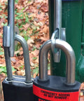 Super Secure Dual Padlock Gate Lock Killing Messy Daisy Chains For Hella Tough Barn Yard Protection Letting Two Different Property Owners Use Their Own Separate Keys, dual padlock on gate.