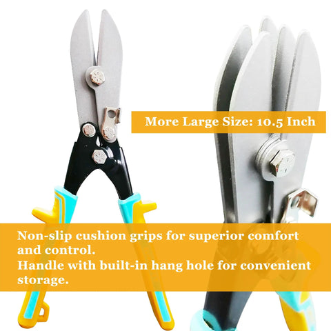 Five Blade Sheet Metal Hand Crimper for Downspouts Ductwork Venting and Stove Pipe with 10.5 inch size and cushion grips
