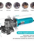 Heavy Duty 800 Watt Portable Rebar Cutter Handheld Cold Saw For Steel Pipe Cutting Machine, showcasing versatility for various materials.
