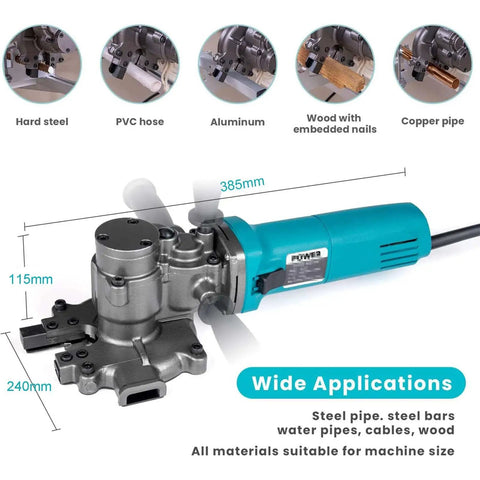 Heavy Duty 800 Watt Portable Rebar Cutter Handheld Cold Saw For Steel Pipe Cutting Machine, showcasing versatility for various materials.
