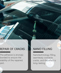 Person applying 2 Pack Windshield Crack Repair Kit For Chips And Cracks Fast Glass Repair Liquid Glue on car windshield.