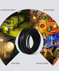 Low Voltage Landscape Lighting Wire 14 Gauge 2 Conductor Direct Burial Cable For Outdoor Lighting 100 Feet Weatherproof