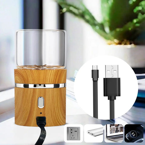 Compact Electric Herb Grinder With Dual 50ml Glass Jars 2in By 3.5in Portable Spice Grinder with USB charging cable