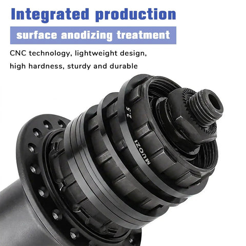 Close-up of a Seven Piece Grooved Hub Washer Set for Bikes, Cassette Spacers and Flywheel Headset Spacers, black machined finish