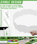 Illustration of flexible setup for Twenty Pcs Garden Edging Border Kit With 20 Stakes For Lawn And Flower Bed White 20 Ft Landscaping Border Fence Durable Polypropylene Easy Install