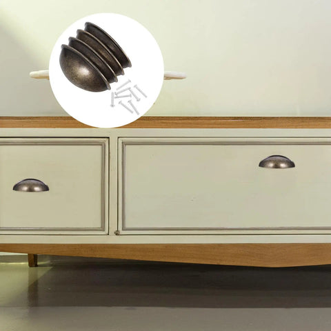 Antique Bronze Wardrobe Handles 4 Pack Semicircle Drawer Pulls For Cabinets And Furniture Hardware Vintage Style Vibe