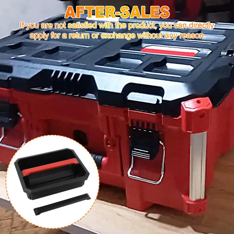 Detachable Handle Packout Storage Tray For 22 Inch Tool Box With Dual Handles Heavy Duty Organizer Insert Fits 48 22 8425 And 48 22 8426 displayed with tool box