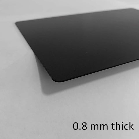 Black anodized aluminum sheet 0.8 mm thick from Blank Anodized Aluminum Engraving Sheets 3 Pack Pro Grade For Serious DIYers Etching And Crafting With Electronic Cutting Machines And Laser Engravers Smooth Premium Metal Plates For Precise Zoom Engraving Tool Use