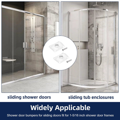 Glass Shower Door Bumpers For Sliding Doors With Screws, Wall Jamb Stopper Replacement Parts For Shower Enclosures