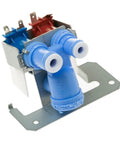 Refrigerator Water Inlet Valve Replacement For GE With Guard, Fix Leaks And Restore Ice Maker Flow, Easy No Hassle DIY Install, Compatible With WR57X33326 WV10032 PS16226572 AP6995571 4960236, blue plastic valve with metal bracket
