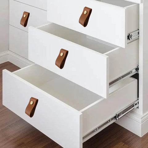 Leather Drawer Pulls Set