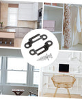 Invisible Furniture Connectors Set for Cabinets and Wardrobes showcased in a modern kitchen and workspace setting.