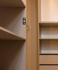 Ultra Thin Magnetic Cabinet Door Catches Black Stainless Steel 12 Pack installed on closet door, quick no-drill setup visible.