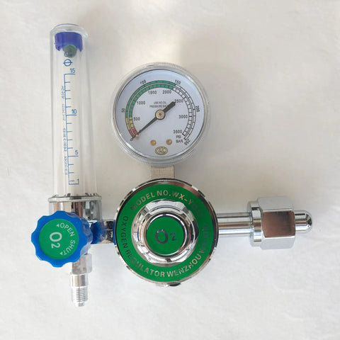 Oxygen Pressure Regulator Inhaler With Pro Grade Buoy Type Female Thread And Tube O2 Flow Meter Gauge Portable Gas Reducer with gauge
