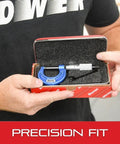Person holding Deluxe Padded Case for Measuring Tools Protective Storage for Combination Squares Bevels And Protractors.