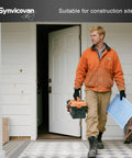 Heavy Duty Entryway Sticky Floor Mats That Crush The Mess Dust And Dirt Trapper For High Traffic Doorways and Pet Friendly Homes Quick Peel Rolls For Spotless Surfaces with construction worker.