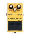 Compact Overdrive Pedal With Dual Stage Overdrive Circuit Delivers Amp Like Warm Dynamic Tone And Rich Sustain For Classic Rock Metal And More A Pedalboard Essential With Easy To Use Controls in yellow with three knobs