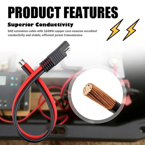 12AWG SAE Connector Kit 2 Pack Tough As Nails Built To Last Heavy Duty Bullet Lead 2 Wire Quick Disconnect Extension Cable