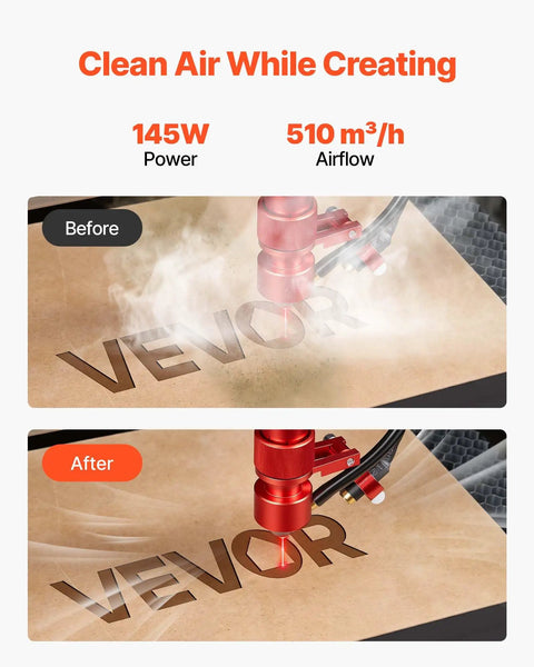 Before and after using Beast Mode Solder Fume Extractor With 510 Cubic Meters Per Hour Suction Four Stage Filtration Ten Speed Brushless Smoke Absorber Remote Control For Laser Engraving And 3D Printing Keeps Your Shop Air Clean.