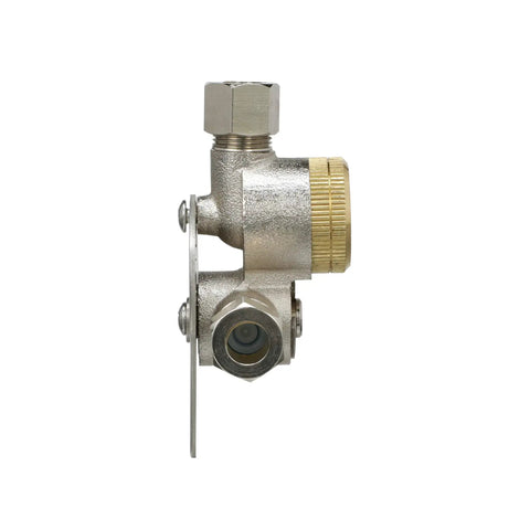 Side view of Lead Free Mixing Valve With Integral Filter For Sensor Faucets AquaSense Compatible P6900 MV XL Pro Grade Brass Body