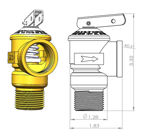 3/4-Inch IPS Lead Free Isolator For Tankless Water Heaters Kit With Full Port Brass Ball Valves, Adjustable Pressure Relief Valve
